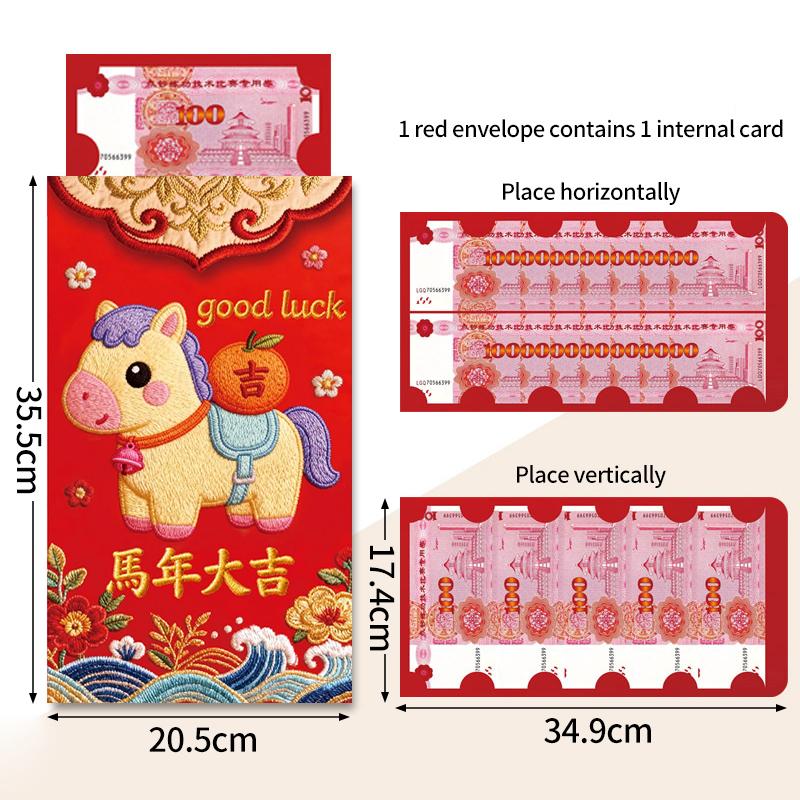 Creative Suprise Big Red Envelope  Horse Year Hongbag Birthday Wedding Red Envelope Lucky Money Bag Spring Festival Gifts