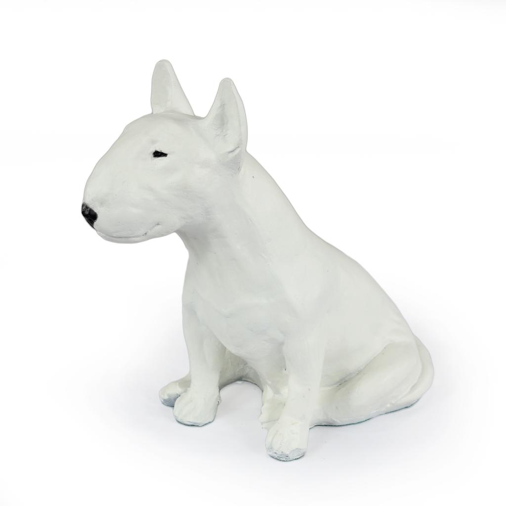 Bull Terrier, Bully II - Dog Statue, Sitting Dog for Desk, Decoration for the Living Room of a Dog Lover by Art-Dog