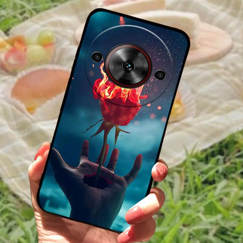 Чехол-бампер для ZTE Nubia Focus 5G, силиконовый, мягкий, с рисунком мрамора, черный, защитный