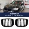 2шт одна планка решетки передние ноздри решетки для BMW 3 4 X3 X4 G01 G02 G08 2018- глянцевые матовые черные гоночные решетки автомобильный стиль