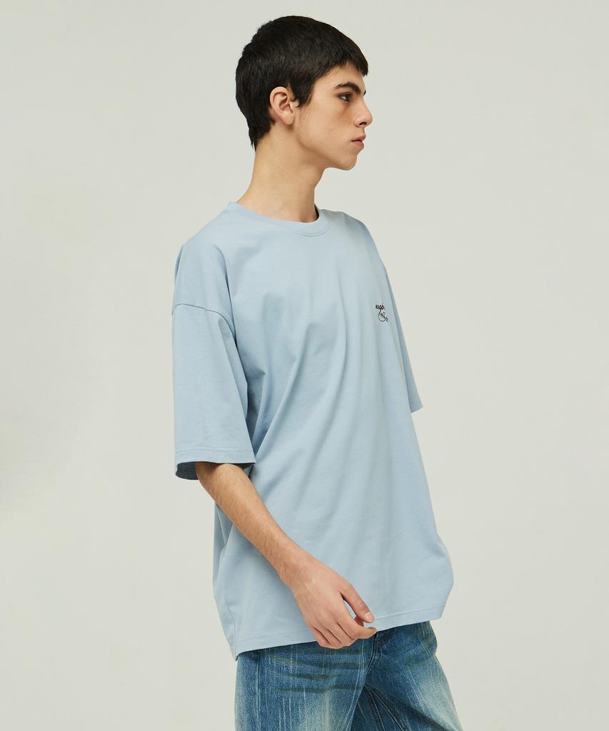 MAGOODGAN Swagver 3578 Skateboard Oversized Blue Short Sleeve Tee