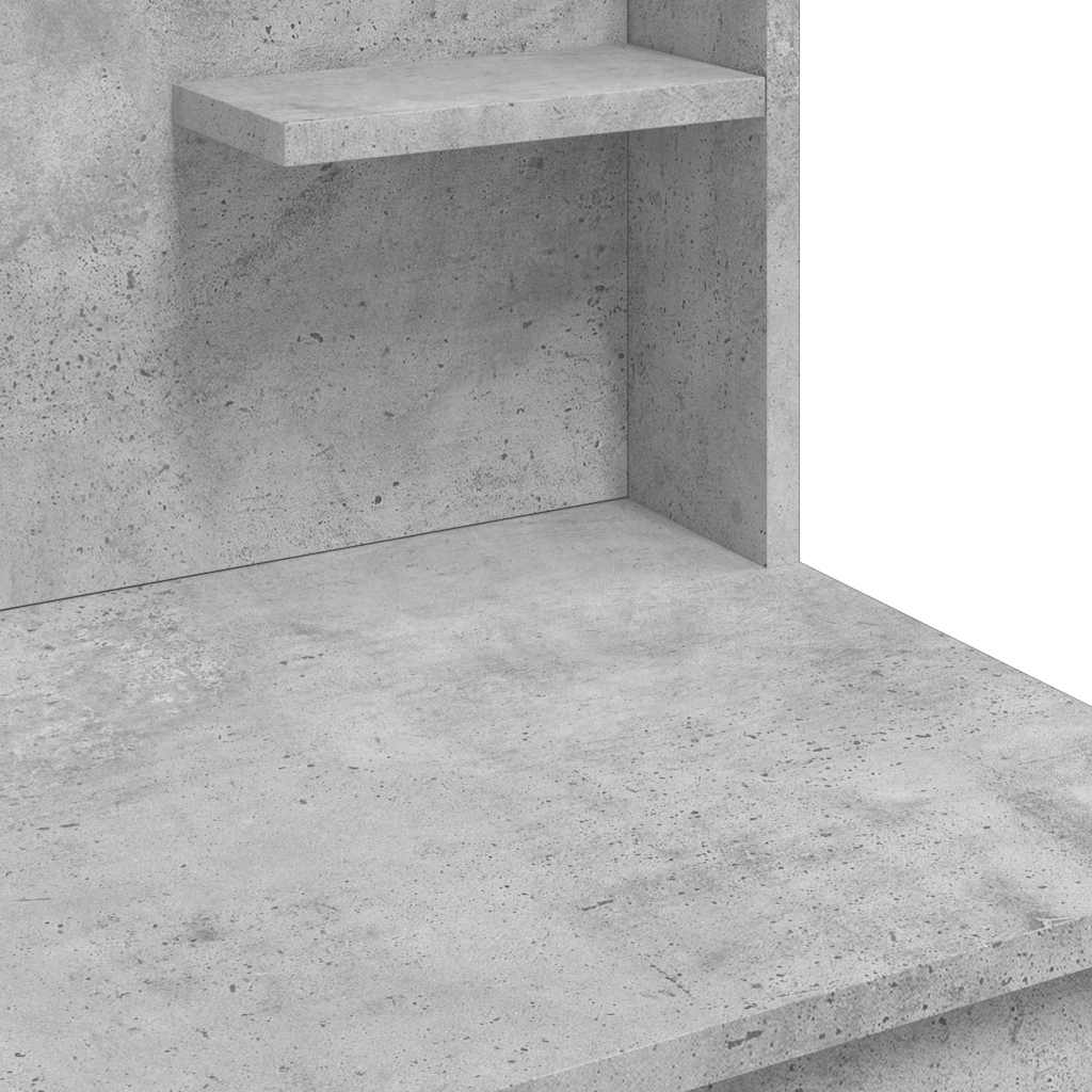 Makeup Table with LED Lights Concrete Grey 96 x 40 x 142 cm