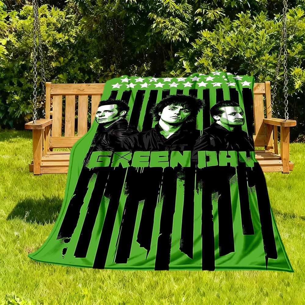 1 шт. Плед Green Day для улицы, легкий, фланелевый, мягкий и теплый, для использования в любое время года, для дивана, улицы, кемпинга, гостиной, офиса, стула