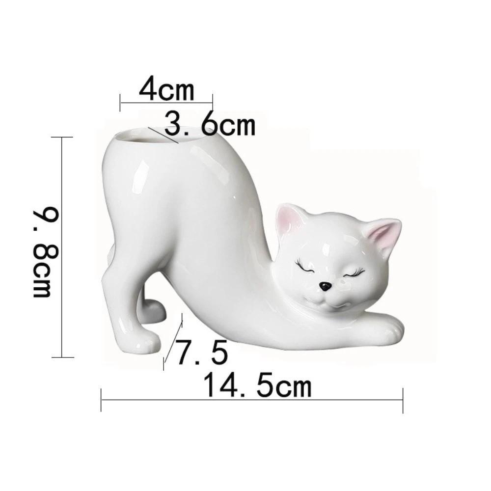 Cute Cat Tail Cat Tail Succulent Planting Pot Ceramic Flower Vase Flowerpot Decoration Accessories
