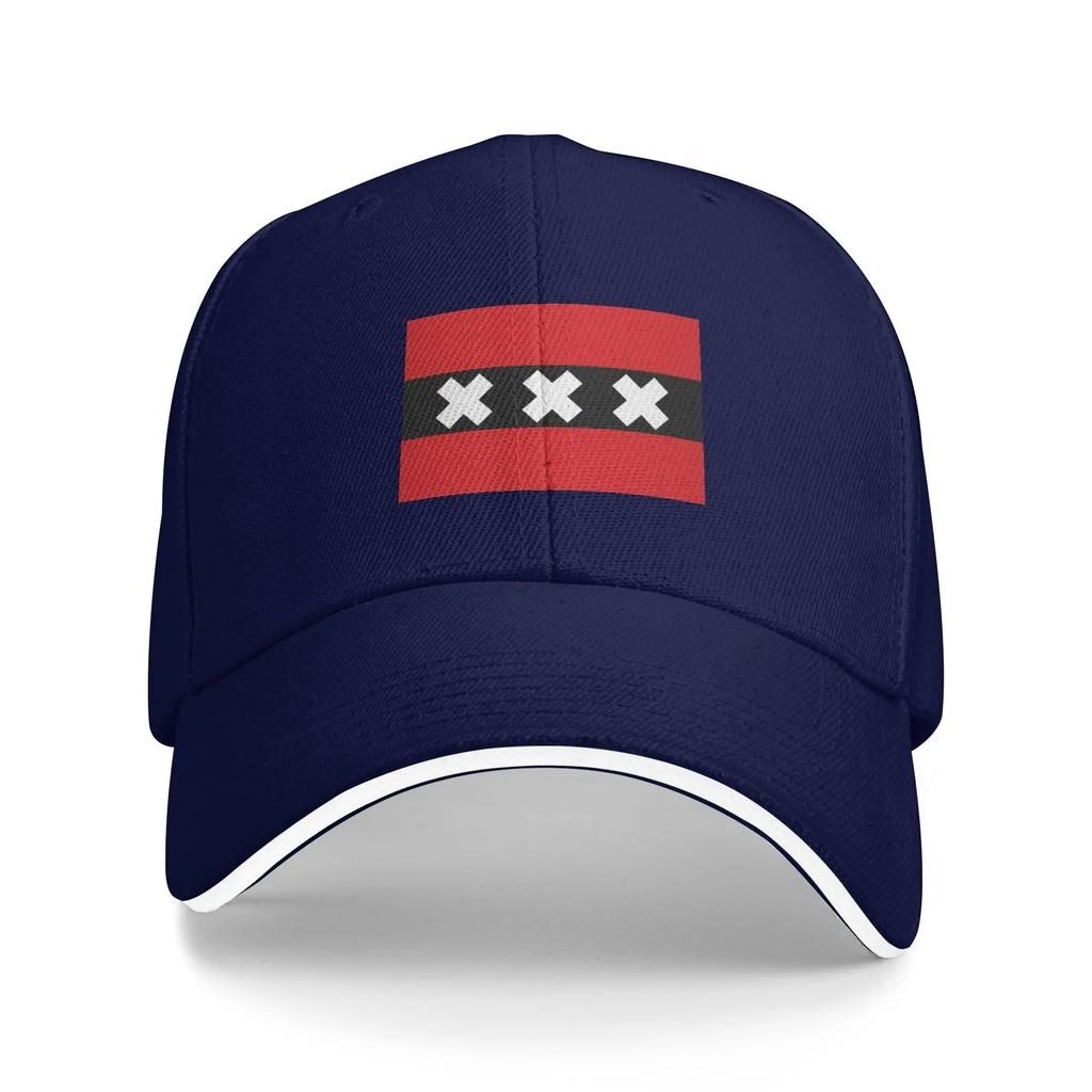 Flag of Amsterdam Baseball Cap Outdoor Sport Adjustable Hip Hop Hats Unisex Unisex Fitted Retro Custom DIY Baseball Caps