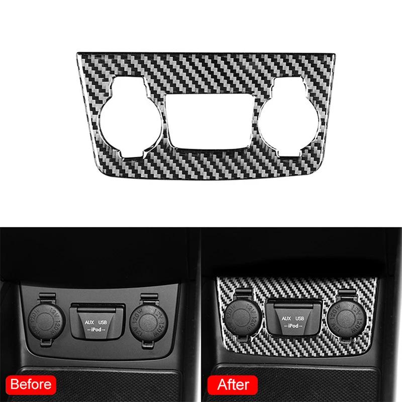 Carbon Fiber Center Console Gear Shift Panel Cover Water Cup Holder Trim Frame Sticker Interior Decor Accessories Fit For Hyundai Sonata 2011-2014