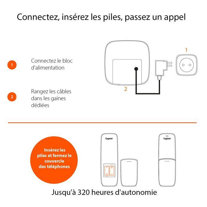 Téléphone sans fil - GIGASET - COMFORT 520A Duo - Écran couleur 2,2 pouces - 2 combinés - HD mains libres