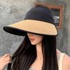 Sunscreen Hat Women's Summer Outdoor Versatile Face Small Empty Top Sun Hat Enlarged Brim Simple Letter Sun Hat