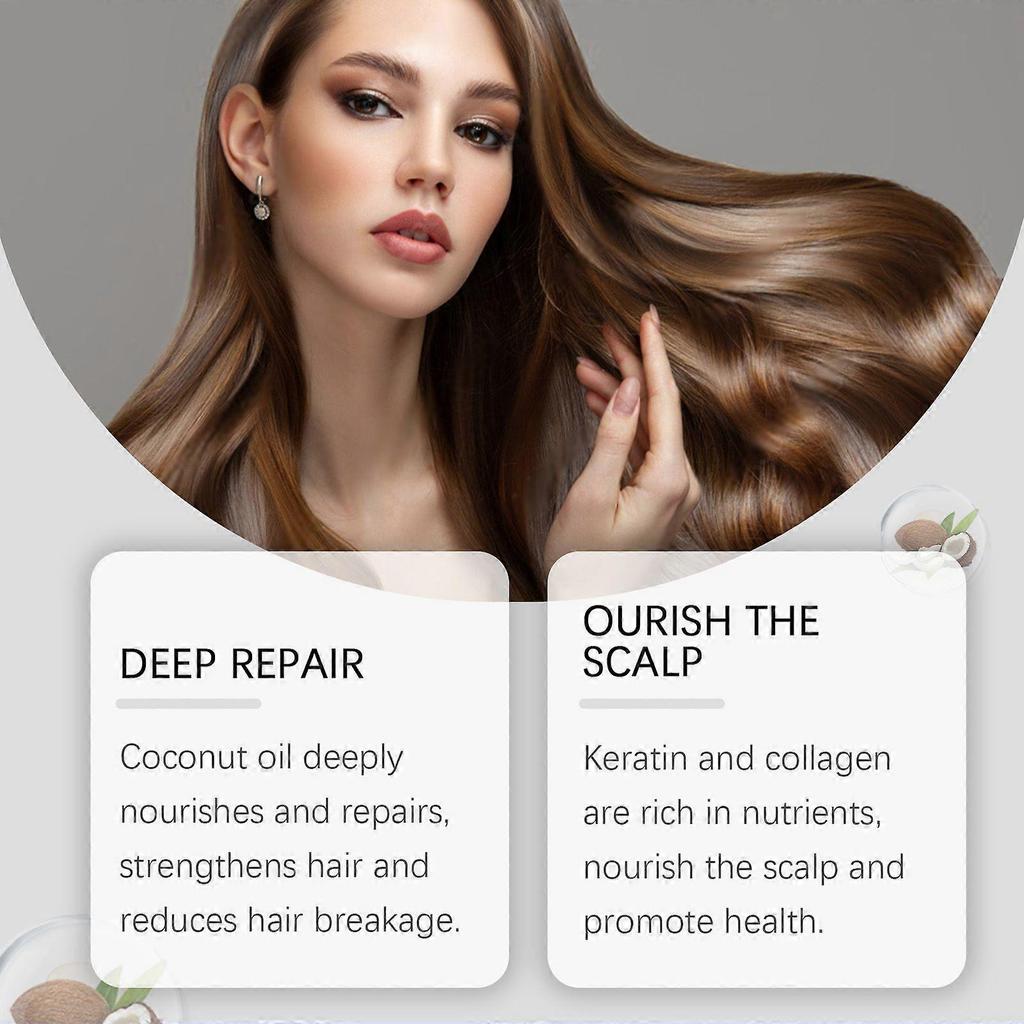 Hoegoa Coconut Milk Repair Hair Care Set: Gentle Cleansing, Moisturizing, Softening And Nourishing Hair Care Set