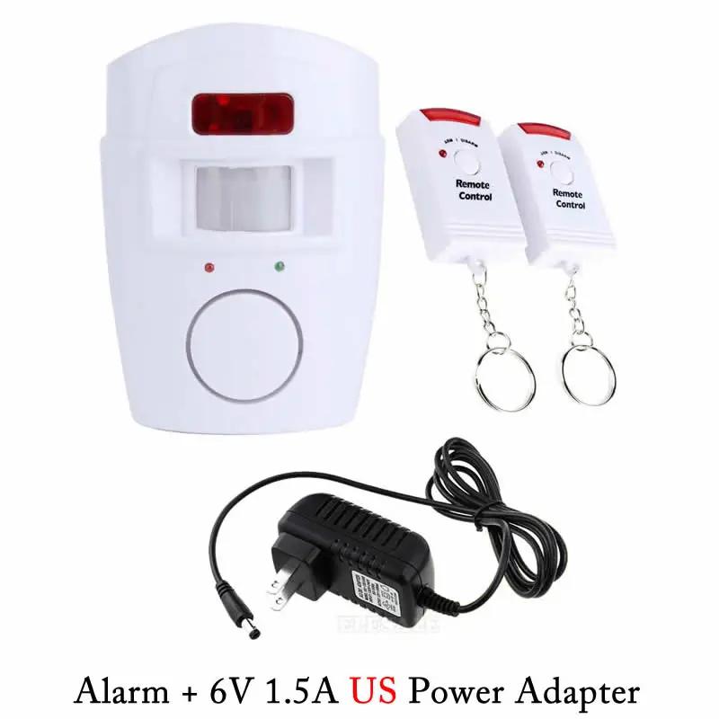 Wireless PIR Motion Sensor Detector Alarm With 2 Remote Control Power Adapter For Home Shed Garage Caravan Alarm Security System