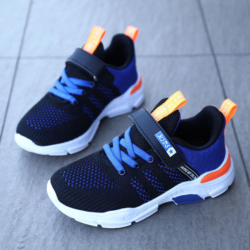 Children Sneakers Boys Mesh Breathable Running Sports Kids Girls Flat Casual Shoes Optional Leather Big Size 40
