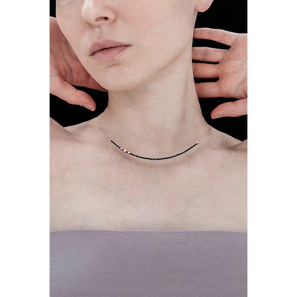 [Hazina] Invisible_2Mm Black Spinel Necklace