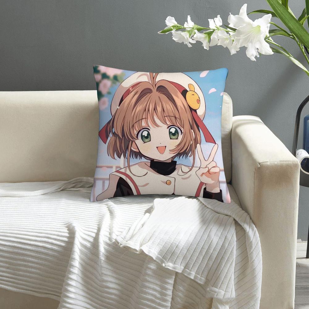Аниме C-Cardcaptor S-Sakura Наволочка Декоративная для дивана Домашняя Двусторонняя печать Короткий плюш Наволочка Чехол для подушки