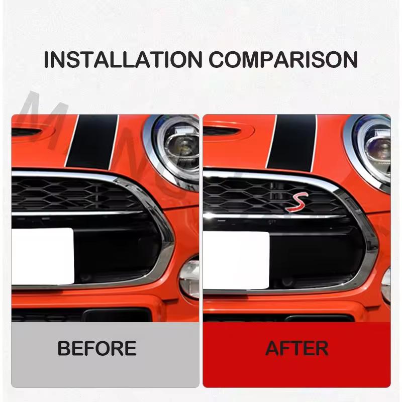 Car 3D Letters Metal S Front Grille Badge Emblem Decals For C-ooper R50 R52 R55 R56 R60 F54 F55 Countryman Auto Accessories