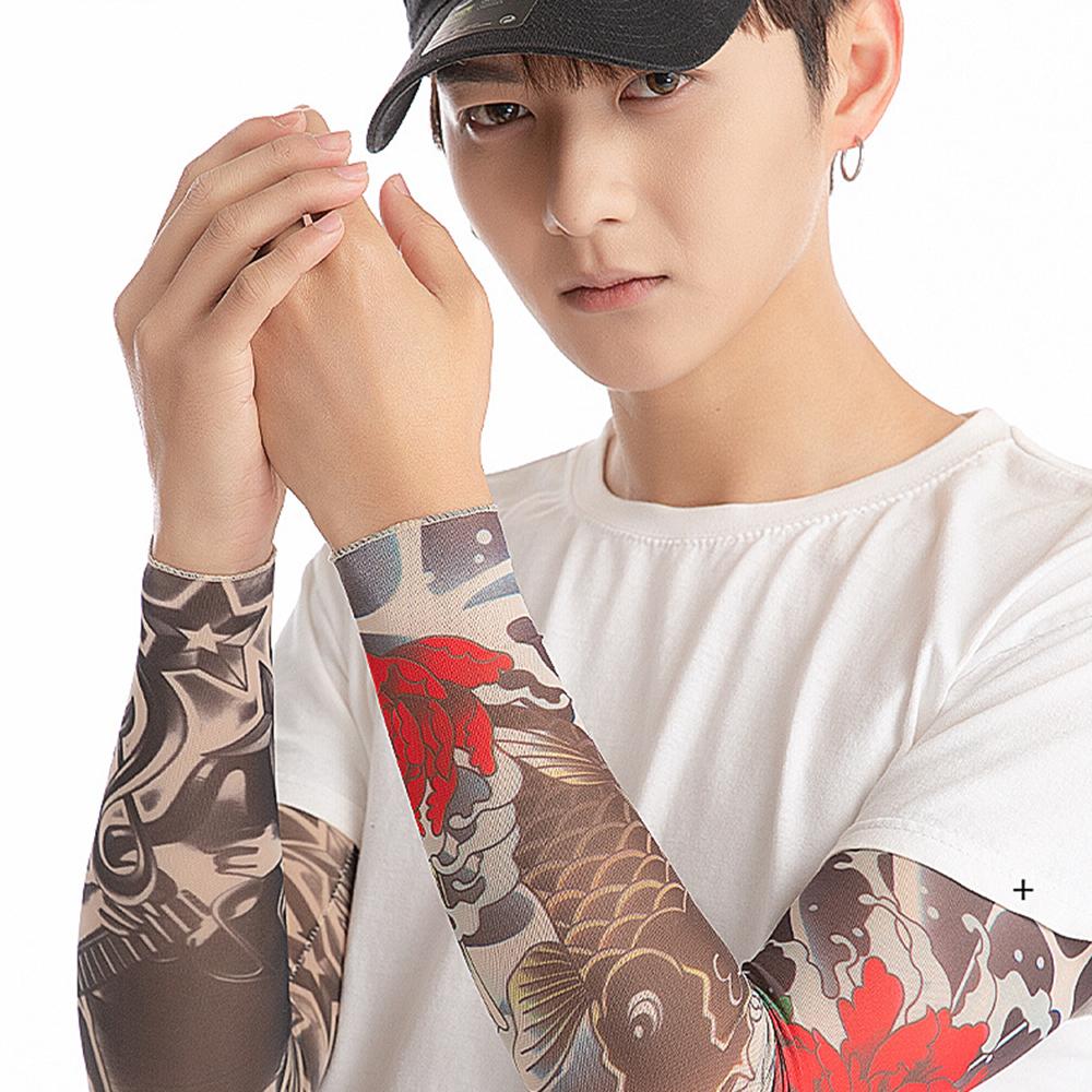 Cooling UV Protection Outdoor Sport Arm Cover Flower Arm Sleeves Sun Protection Tattoo Arm Sleeves