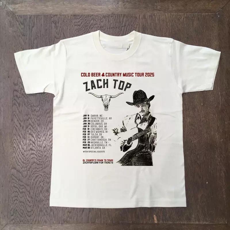 Футболка унисекс Zach Top Cold Beer Country Music Tour 2025 ХЛОПОК ПОЛНОРАЗМЕРНАЯ S-5XL