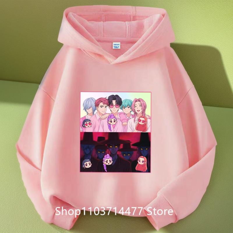 KPop Охотники на демонов Huntrix Толстовка Детская Толстовка с капюшоном Пуловеры для маленьких девочек Модная верхняя одежда для мальчиков Детская одежда