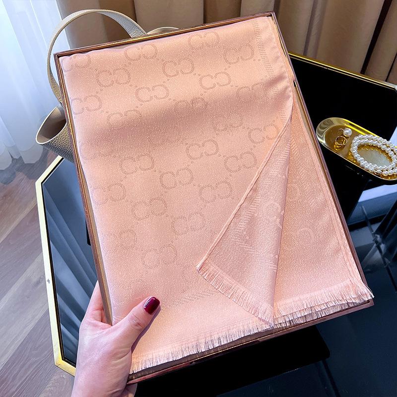 Summer Seaside Vacation Women's Scarf Shawl Decoration Fashionable Letters Cotton Sunscreen Women