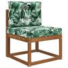 Outdoor Sofa Cushion Set 2 pcs Leaf Pattern Polyester