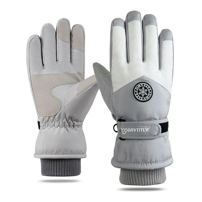 Autumn and Winter Ski Gloves for Men and Women Couples Cycling Sports Plus Velvet Thickened Windproof Waterproof Cold Touch Screen Warm Gloves