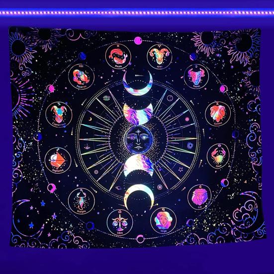 1 комплект гобеленов, устойчивых к УФ-излучению, светящихся в темноте, настенных настенных обоев