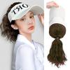 WTB Hat Wig Synthetic Wig Women's Hats Fashion Breathable Baseball Cap Ponytail Wool High Ponytail Short Curly Wig