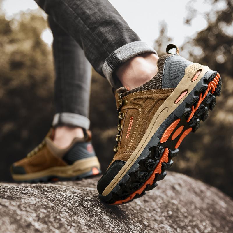 Низкие ботинки для хайкинга на шнуровке, осенне-зимние, мужские ботинки для хайкинга большого размера, модная нескользящая повседневная спортивная обувь