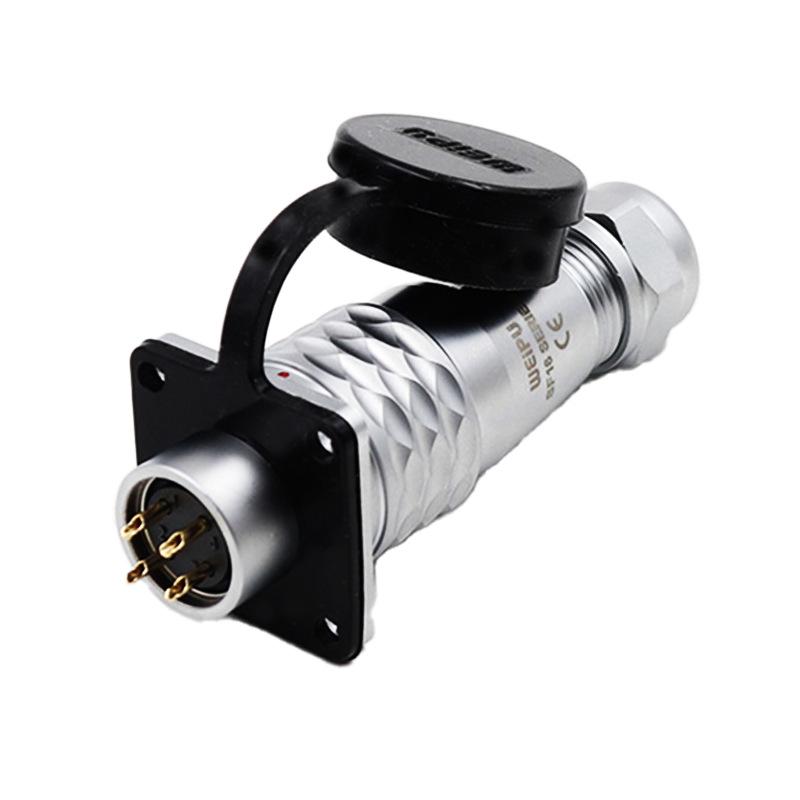 Weipu SF16 Aviation Plug Front & Rear Nuts Square Socket Connector: 2B/3B/4B/5/7/9 Pin