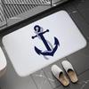 Chic Nautical Anchor Boat Navy Blue Stripes Doormat Bathroom AntiSlip Floor Mat Long Corridor Carpet Custom Rug For Kitchen Bath