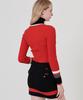 CHUCUCHU C23F-Kts006W High-Neck Red Ribbed Knit Top