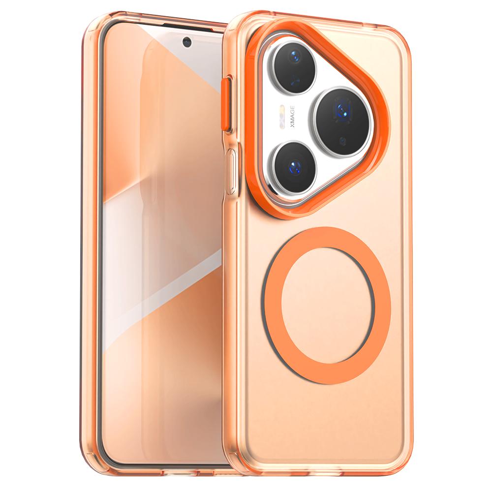 Магнитный беспроводной зарядный чехол для Huawei Pura 80 Pro 80 Ultra P80 5G Чехол Конфетные цвета Прозрачная задняя крышка Fundas Coque