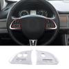 Silver Alloy Car Steering Wheel Button Cover Trim For Jaguar XF 2012-15