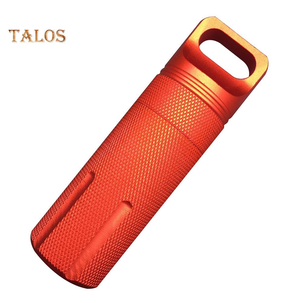 Компактный водонепроницаемый контейнер-капсула из алюминиевого сплава с рифленой рукояткой для активного отдыха