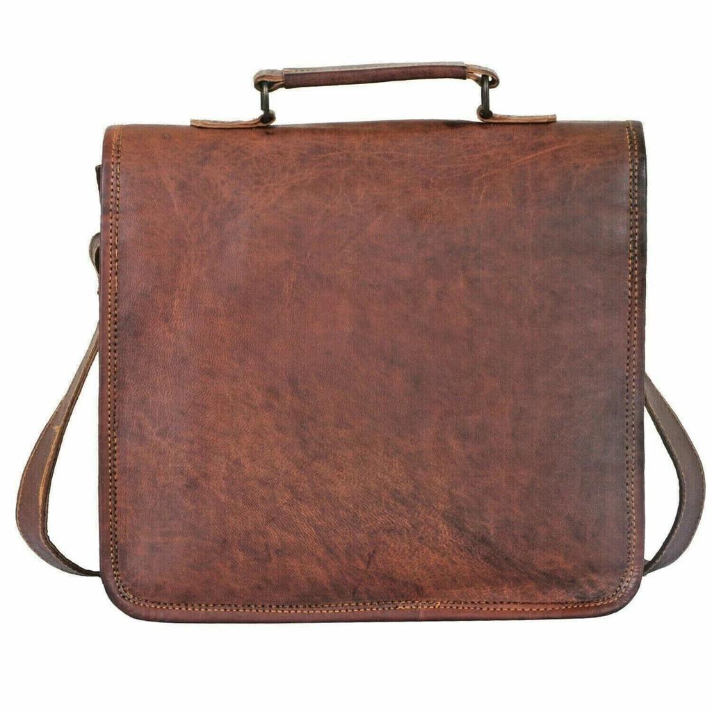 Men's S TO L Vintage Leather Satchel Messenger Man Laptop Briefcase Bag Shoulder