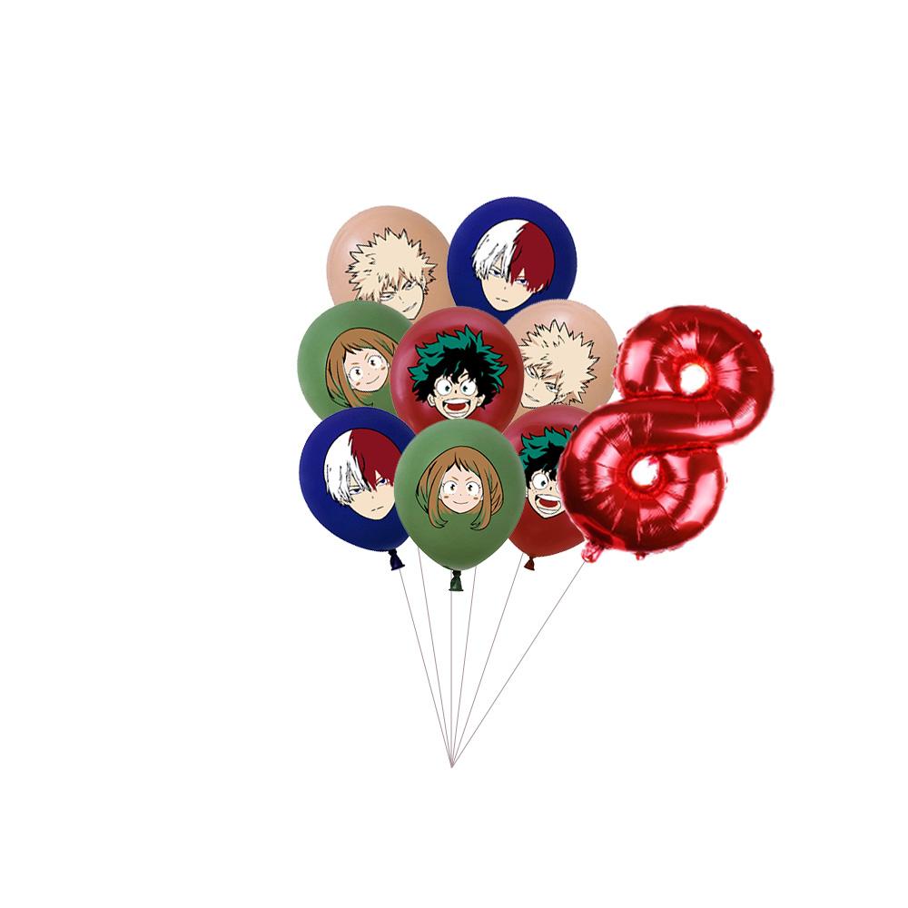 My Heros Academiaed Birthday Themed Party Decorations Balloon Set Tableware Tablecloths Cake Toppers Party Supplies Baby Shower