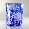 GREEM MARKET Crafts Cut Glass Gift Present Glasswork Kiriko Glass Chrysanthemum Tsunagi Cup Shochu Glass Rocks Glass Blue Blue B Type Product Number