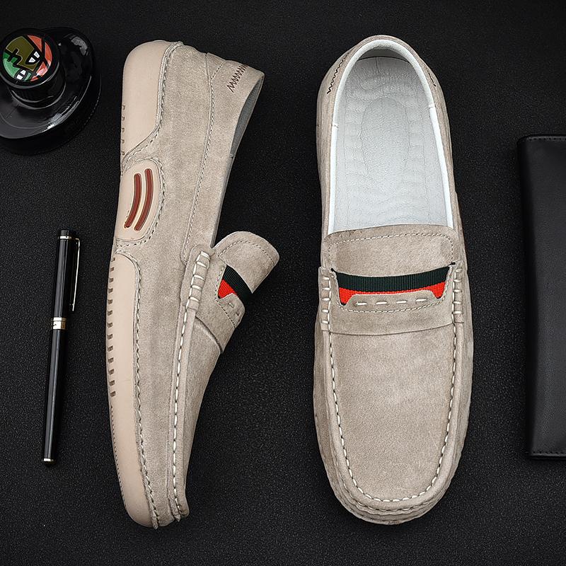 Мужские туфли лоферы из натуральной замши большого размера, повседневные туфли, мужские туфли для вождения, удобные мокасины, мужские туфли на плоской подошве