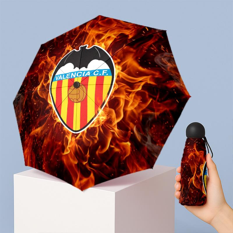 Valencia FC Mini 5 Fold Pocket Umbrella Compact Lightweight Anti UV Rain Sun Protection Umbrella Portable Travel Umbrella