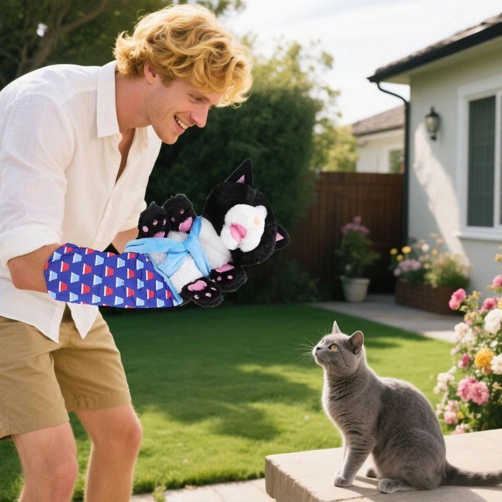 Soft Plush Cat Toys Wrestling Glove Sturdy Padding Cat Dolls Durable Animal Hand Glove  Kids