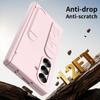 For Samsung Galaxy Z Fold7 5G Case Kickstand Wristband PC Phone Cover with Tempered Glass Film