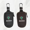 LQLT3 Leather Car Remote Key Cover Keychain Case Bag Protector for Skoda VRS Octavia 2 3 Rapid Kodiaq Karoq Fabia Kamiq Superb