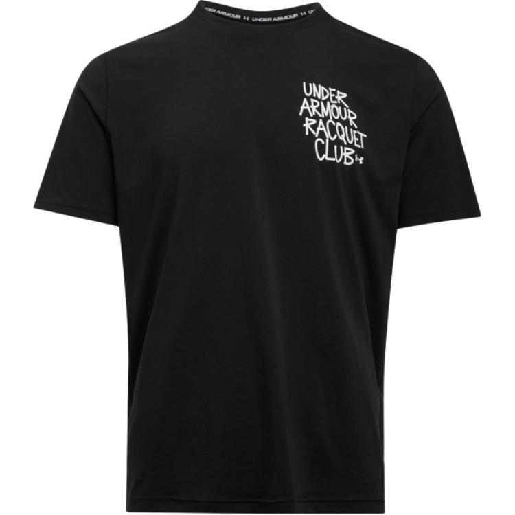 Under Armour UA Футболка свободного кроя с круглым вырезом, модная, с коротким рукавом, мужская, топы, черная 1390196-001