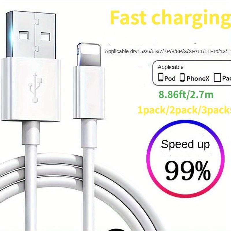 Зарядный кабель длиной 2,7 м для Apple, быстрая зарядка для iPhone12/11/13/14/6/7/8Plus, зарядный кабель для мобильных телефонов.