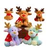 30cm Brown Color Simulated Rabbit Plush Scarf Christmas Deer Super Soft Dolls Elk Animals Fun Throw Pillow Xmas Hallowmas Gifts