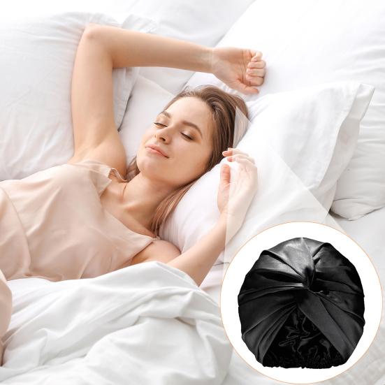 Женская шляпа из искусственного шелка, однотонная, с закрученным узлом, шляпа-тюрбан, однотонная шапочка для сна, домашний головной убор