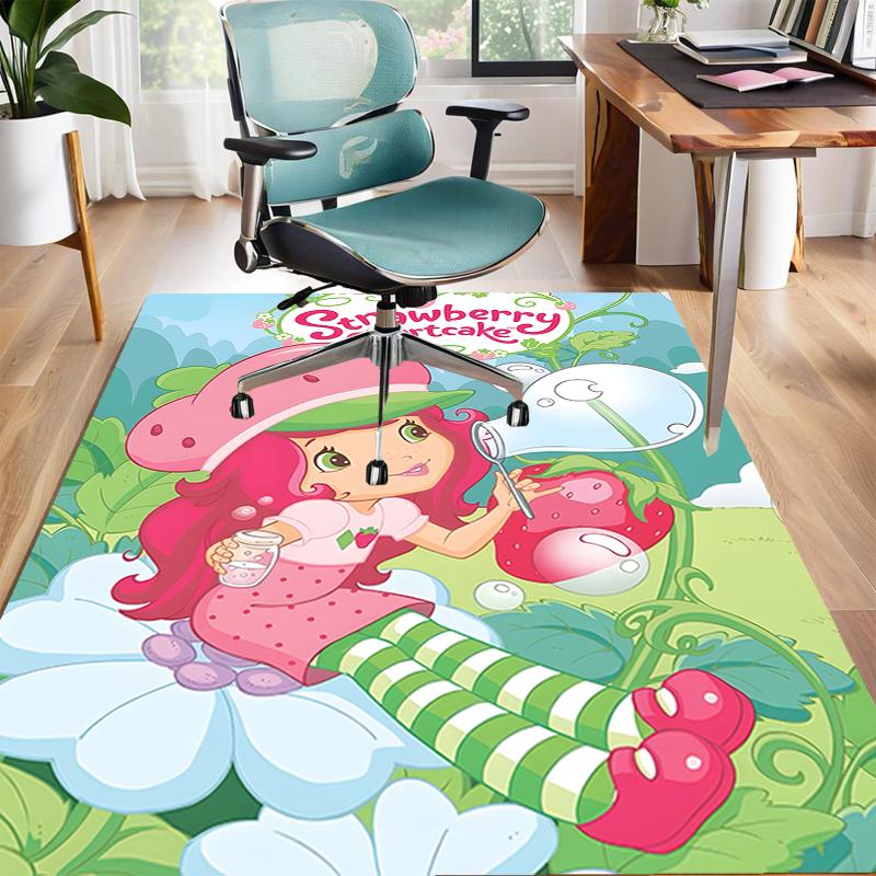 1pc Strawberry Princess2 Design Area Rug - Non-Slip, Soft & Cozy Floor Mat for Living Room, Bedroom, Office - Indoor/Outdoor Decorative Carpet