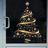 Золотые наклейки на окна в виде рождественской елки, креативный декор, настенная роспись, украшение для дома, обои, подарок