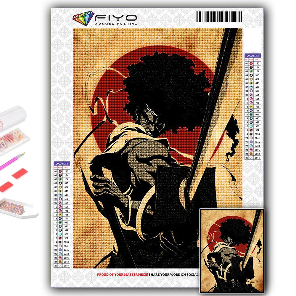 Алмазная вышивка Аниме Африканский самурай 5D DIY Алмазная картина Вышивка крестом Стразы