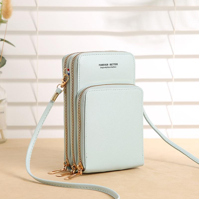 Новинка 2023 года, многофункциональная однотонная модная простая маленькая сумка на одно плечо с сенсорным экраном, женская сумка через плечо для телефона