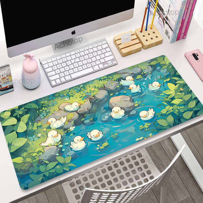 Pink Kawaii Mouse Pad XXL Purple Laptops Gaming Desk Pad Flower Mousepad Anime Office Carpet Gamer Keyboard Computer Desk Mats